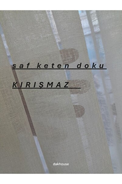 dakhouse TÜL keten ckakasvi EKRU x3 sık bitişik pile kırışmaz 30c yıkanır ölç...