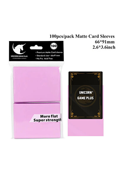 Choice14 Pink Purple 100PCS 66x91mm Matte Standard Size Card Sleeves TCG Trad...
