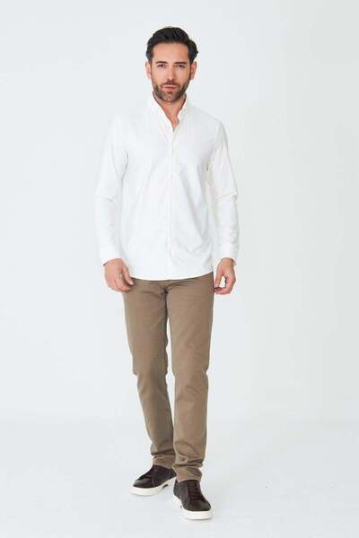 White Stone Καφέ casual ανδρικό τζιν παντελόνι
