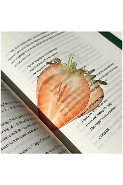 Choice17 فاصل كتب أكريليك شفاف بتصميم شرائح الفراولة، مميز وفاخر، هدية للطلاب