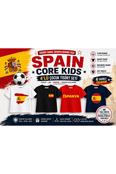 Rabona Fashion Spain Core Kids – Set de 4 tricouri pentru copii