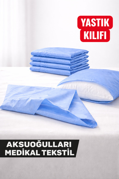 AKSUOĞULLARI Tek kullanımlık Yastık Kılıfı 10 adet Mavi 50x70 cm