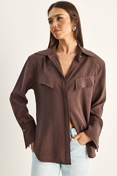 Bianco Lucci Women's Padded Cross-Cover Detailed Asymmetrical Wide Cuff Modal...