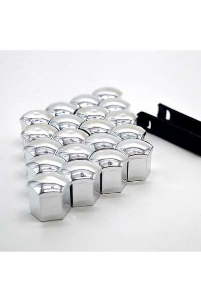Choice22 17mm 20pcs Plated Silver 20 Pcs Car Wheel Nut Caps 17mm/19mm/21mm Au...
