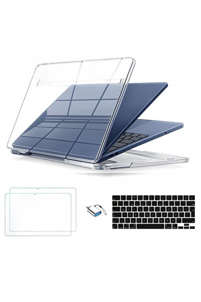 UnDePlus Macbook Neo 13inç A18 Pro A3404 Kılıf +2adet Ekran Koruyucu +OTG +Kl...
