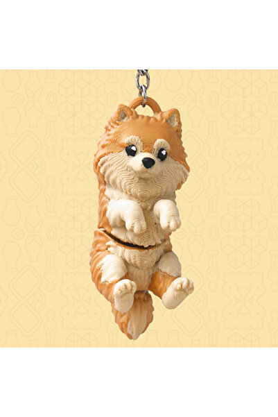 Brand House Pomeranian Köpek 3D Flexi Anahtarlık Çok Renkli Sevimli Çanta Süsü