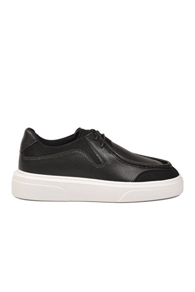 Aspor Black and White Lace-Up Men's Casual Shoes