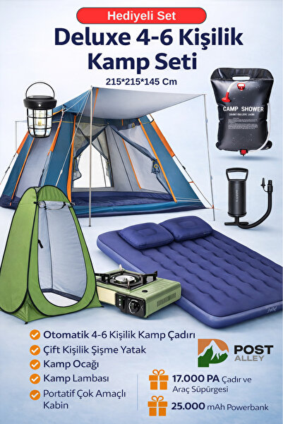 post alley Deluxe 4-6 Kişilik Full Kamp Seti – Her Şey Dahil Konfor