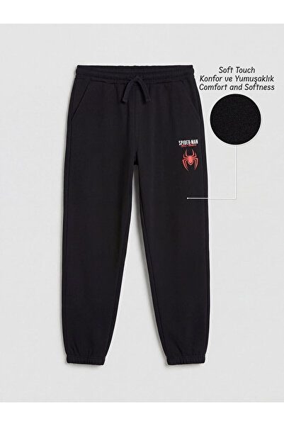 LC Waikiki Μαύρο αγορίστικο παντελόνι φόρμας με στάμπα Spider-Man