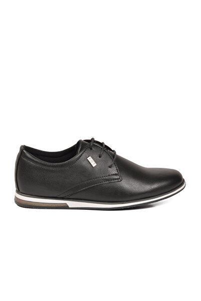 Aspor Black and White Lace-Up Men's Casual Shoes