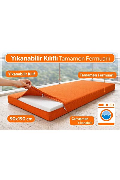 COLORMİX Yer Yatağı Tamamen Sünger 90x190 Çok Amaçlı Minder Balkon Koltuk Yatağı