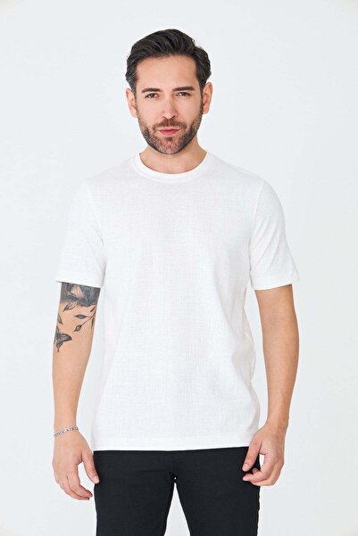 White Stone Λευκό ανδρικό μπλουζάκι με μικροσχέδια σχέδια