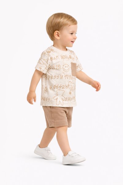 Minik Masal Baby Boy Shorts T-Shirt 2-Piece Set Casual Summer Combination