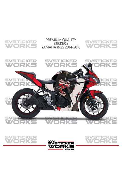 ARONA Yamaha R25 Kaplama Sticker Anime Girl Design Motor Kaplama Modeli Hazır...
