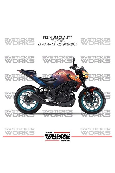 ARONA Yamaha MT-25 Kaplama Sticker Kırmızı Ve Mavi Şimşek Design Motor Kaplam...