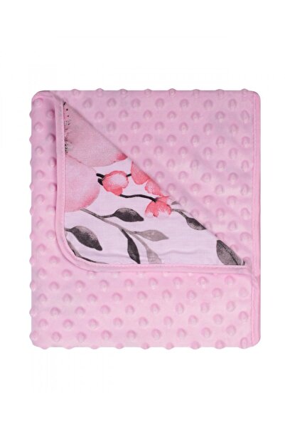 DuetBaby Paturica cu doua fete Minky si bumbac 80x90 cm Pink Flowers