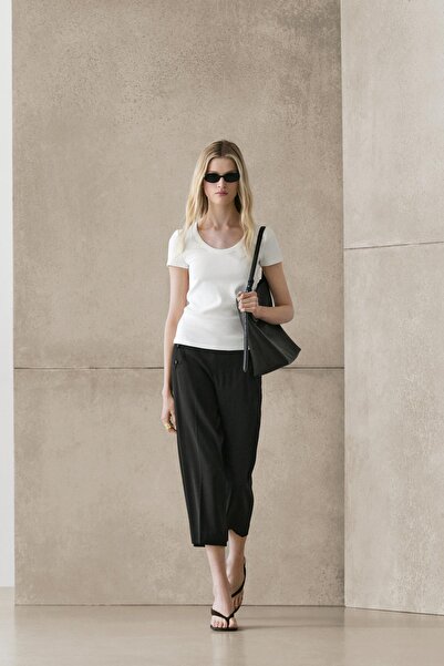 Massimo Dutti Pamuklu kısa kollu t-shirt