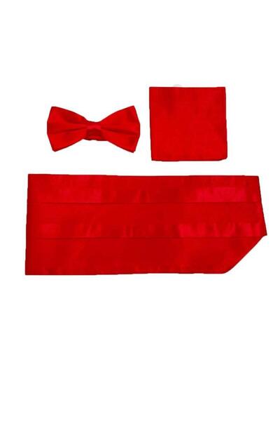 Brianze Σετ κόκκινης ζώνης, παπιγιόν και μαντήλι