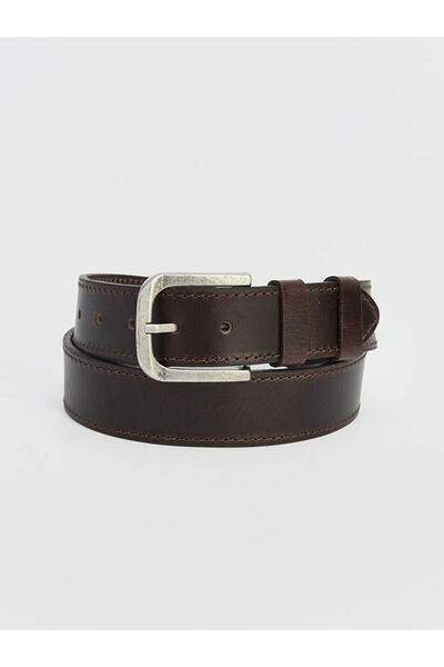 LC Waikiki Brown Genuine Leather Men's Belt from Güli̇s Gi̇yi̇m
