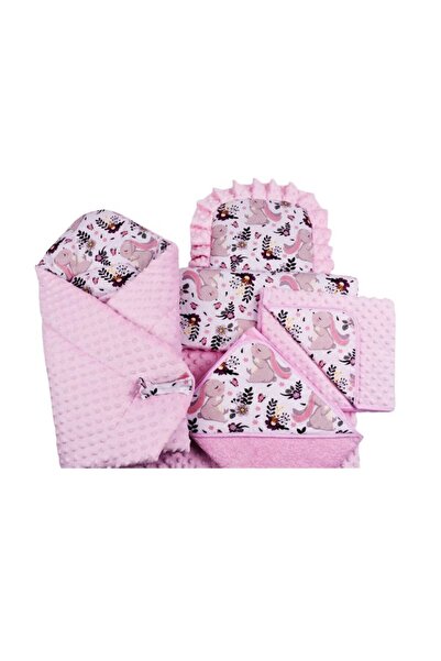 DuetBaby Set multifunctional complet pentru bebelusi cu 5 piese Minky Rabbit