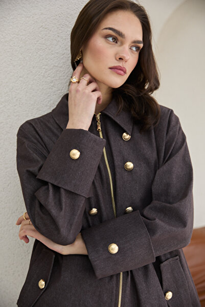 Melike Tatar Τζιν καπέλο με κουμπιά 32-2779