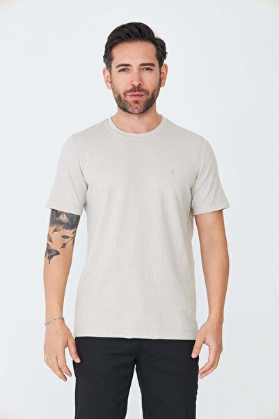 White Stone Ανδρικό μπλουζάκι σε μπεζ χρώμα με μικροσχέδιο