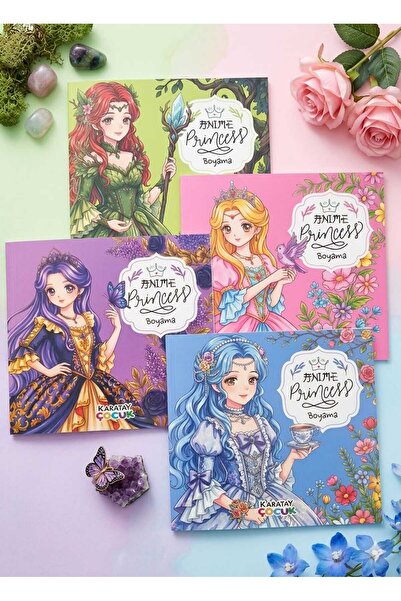 Karatay كتب تلوين أميرات الأنمي (4 كتب)