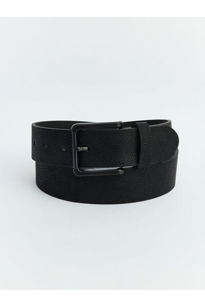 LC Waikiki Black Leather Look Men's Belt