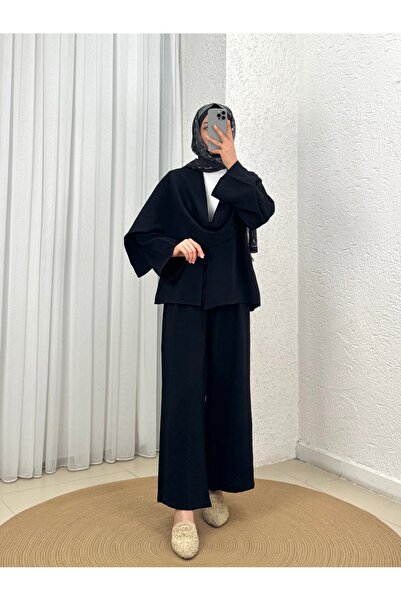 BENAHOLL Σετ Μοντάλ με Σακάκι και Παντελόνι Cıvıl Şallı - MF258 Μαύρο