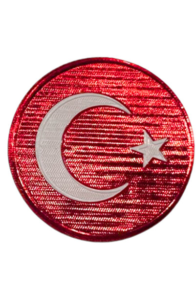 ModaCanel Türk Bayrağı 3D Arması Yuvarlak Bayrak Arma Bayrak Patch (Yuvarlak,...