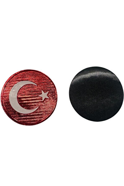 ModaCanel Türk Bayrağı 3D Arması Yuvarlak Bayrak Arma Bayrak Patch (Yuvarlak, 7*7, Arkası Cırtlı)