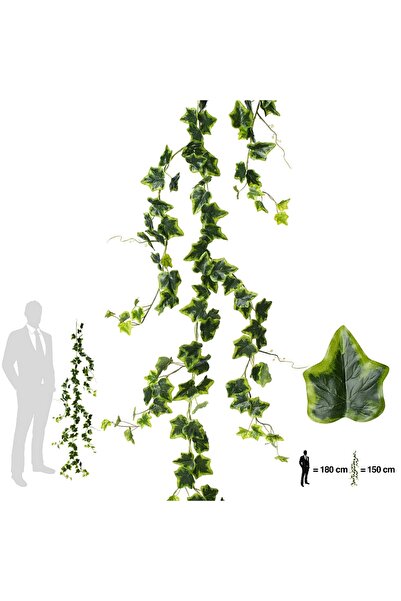 Roberto Rossi Iedera artificiala H150cm cu frunze verde cu galben pentru exte...
