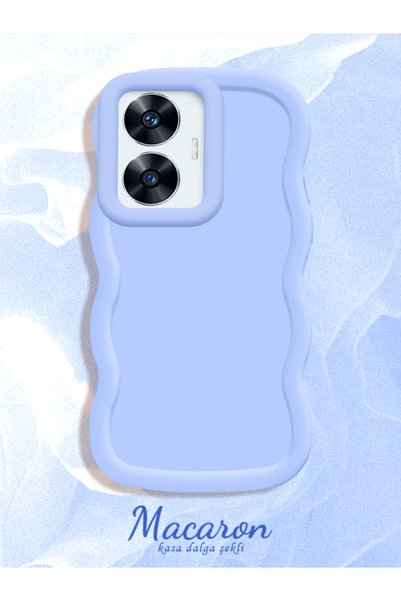 CHICASELUX Anti-Knock Simple Blue Silicone Phone Case Compatible with Realme C55
