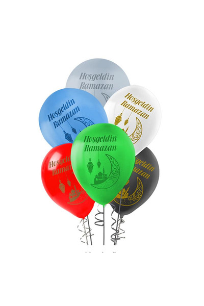 Generic Brand 12" Pastel Balloon Printed Welcome Ramadan 100-Pack