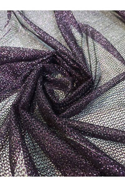 TESATURI OUTLET Tulle negru cu glitter mov – eleganță cu accente strălucitoare