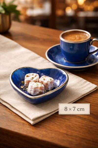 el.ay.arts Blue Turkish Delight Bowl 8×7 cm Presentation Plate