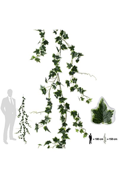 Roberto Rossi Iedera artificiala H150cm cu frunze verde cu alb pentru exterio...