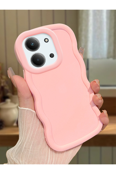 PATTERNOVA Redmi 15C 5G Uyumlu Yüksek Kalite Sade Düz Renk Dalga Kılıf, Tam K...