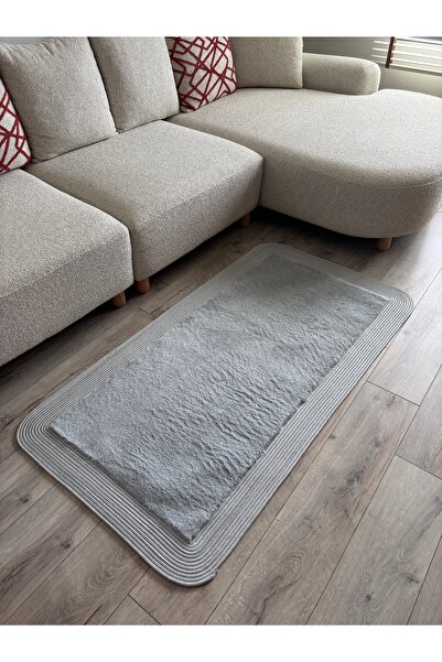 MaVaux Puffy Yumuşak Dokulu Dekoratif Kilim Hasır Kenarlı Modern Salon, Antre...