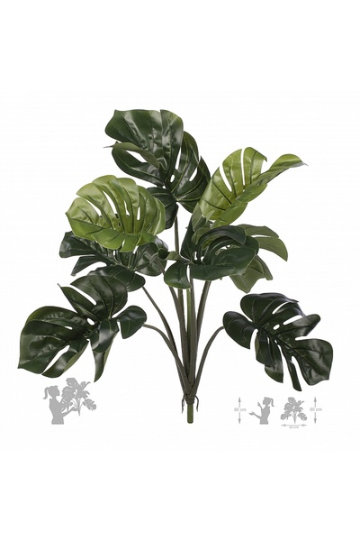 Roberto Rossi Philodendron artificial Pertusum cu 8 frunze H60cm