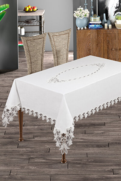 Annalisa Λευκά λινά ρούχα γαλλικής δαντέλας, ανθεκτικά στους λεκέδες