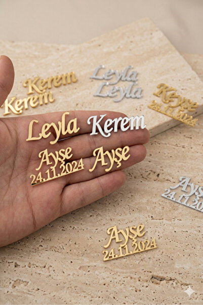 Pleksi isimlik Gold veya gümüş 8*20cm pleksi isimler