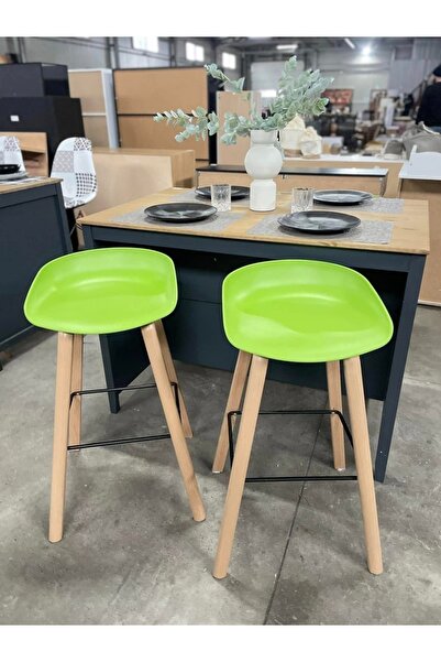 Karll Σετ 2 σκαμπό μπαρ, πολυπροπυλένιο/μέταλλο, πράσινο/, 75 x 48 εκ.