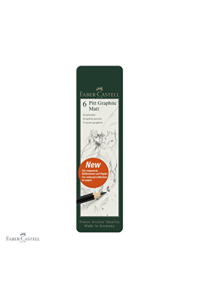 Faber Castell Set de 6 creioane grafit mat Pitt Faber-Castell, ultra-mate, ne...