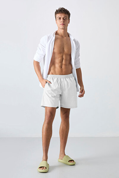 TOMMY LIFE Λευκό ανδρικό σορτς κολύμβησης Quick Dry Standard Fit - 81237