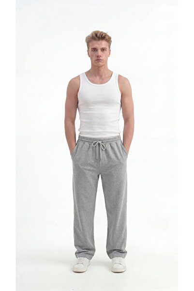 zazzia Men's Baggy Comfortable Fit Wide Leg 2 Thread Sweatpants