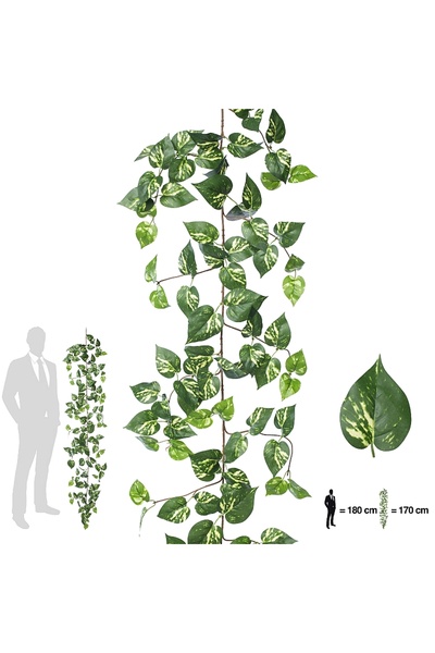 Roberto Rossi Ghirlanda artificiala scindapsus 170cm. 138 frunze. verde/galben