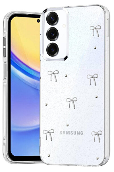 Rivor Samsung Galaxy A57 Uyumlu Kılıf Kamera Çıkıntılı Zarif Desenli Simli Şe...