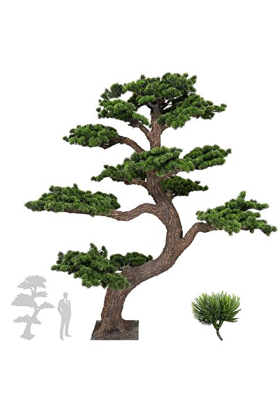 Roberto Rossi Bonsai artificial H220cm Pin cu trunchi din fibra de sticla, co...