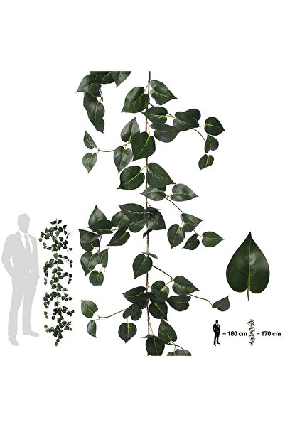 Roberto Rossi Ghirlanda artificiala scindapsus 170cm. 138 frunze. verde inchis